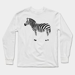 Zebra Black Stripes Silhouette Art Long Sleeve T-Shirt